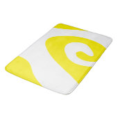 Tapis De Bain Vague brillante jaune et blanche (Angle)