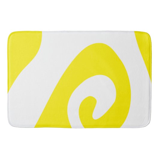 Tapis De Bain Vague brillante jaune et blanche (Devant)