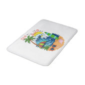 Tapis de bain vague et palmier (Angle)