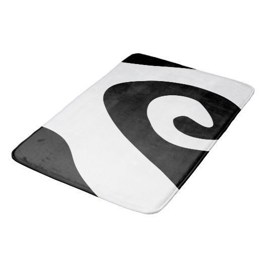 Tapis De Bain Vague noire et blanche (Angle)