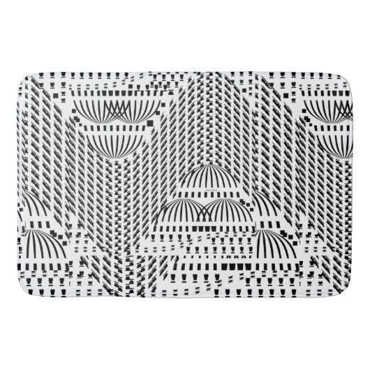 TAPIS DE BAIN VAGUE NOIRE ET BLANCHE (Devant)