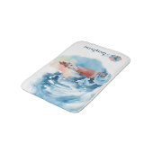 Tapis De Bain Vague phare aquarelle (Angle)