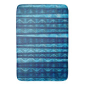 Tapis De Bain Vague Rétro Bleu Motif Unique Frais (devant Vertical)