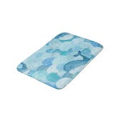 Tapis De Bain Vagues, baleine, texture bleu enfantine (Angle)