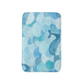 Tapis De Bain Vagues, baleine, texture bleu enfantine (Devant (Vertical))