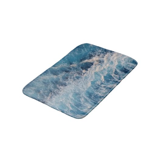 Tapis De Bain Vagues bleu océan (Angle)
