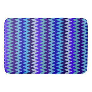 Tapis De Bain Vagues de chaume Bleu de Mer Profonde