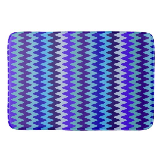 Tapis De Bain Vagues de chaume Bleu de Mer Profonde (Devant)
