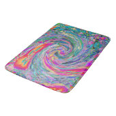 Tapis De Bain Vagues de couleur de fleurs psychédéliques florale (Angle)