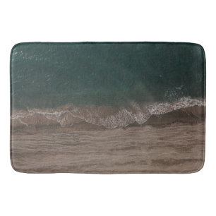 Tapis De Bain Vagues De Mer Vert Foncé Près De La Plage