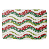 Tapis De Bain Vagues de Noël et flocons de neige (Devant)
