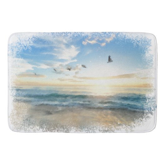 Tapis De Bain *~* Vagues de plage Sunset Sunrise Sunset AR7 (Devant)