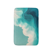 Tapis De Bain Vagues fluides sarcelle et blanc (Devant (Vertical))