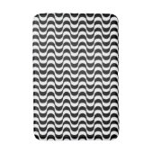 Tapis De Bain Vagues graphiques en noir et blanc (Devant (Vertical))