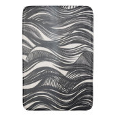 Tapis De Bain Vagues monochromatiques Abstraites modernes (devant Vertical)