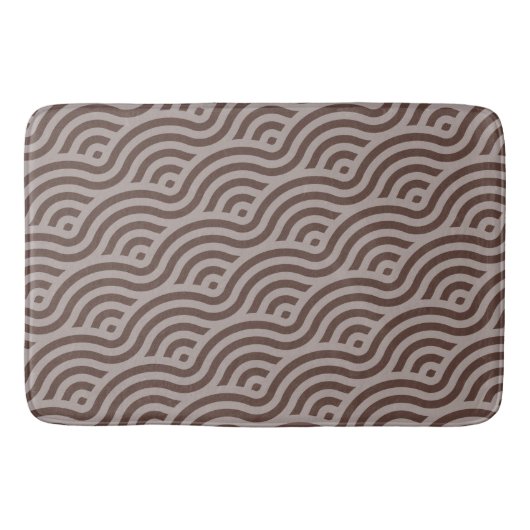Tapis De Bain Vagues Motif dans deux nuances Brown (Devant)
