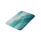 Tapis De Bain Vagues océaniques sarcelle abstraites  (Angle)
