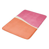 Tapis De Bain Vagues simples 2 en rose, orange et crème (Angle)