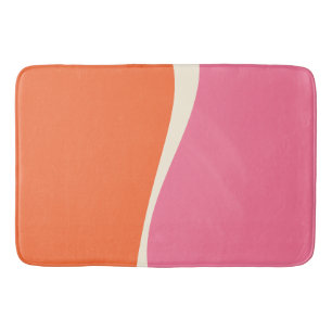Tapis De Bain Vagues simples 2 en rose, orange et crème