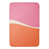 Tapis De Bain Vagues simples 2 en rose, orange et crème (devant Vertical)