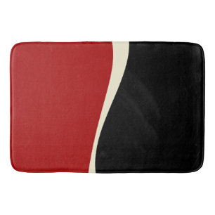 Tapis De Bain Vagues simples 2 en rouge et crème