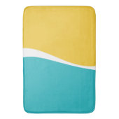 Tapis De Bain Vagues simples 2 en Turquoise, Jaune et Blanc (devant Vertical)