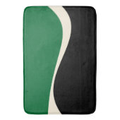 Tapis De Bain Vagues simples 2 en vert, crème et noir (devant Vertical)