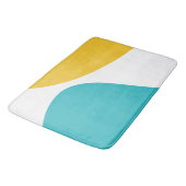 Tapis De Bain Vagues simples 4 - Turquoise et Jaune (Angle)