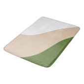 Tapis De Bain Vagues simples - Blanc, Sable et Palm Vert (Angle)