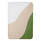 Tapis De Bain Vagues simples - Blanc, Sable et Palm Vert (devant Vertical)