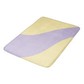 Tapis De Bain Vagues simples en jaune pastel et violet (Angle)