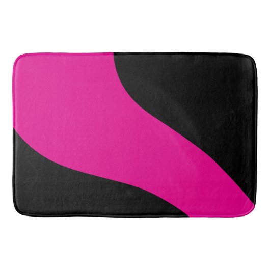 Tapis De Bain Vagues simples en Magenta et noir (Devant)