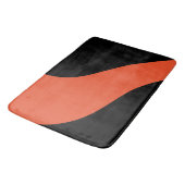Tapis De Bain Vagues simples en noir et orange (Angle)
