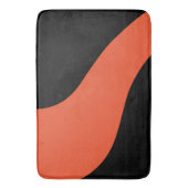 Tapis De Bain Vagues simples en noir et orange (devant Vertical)
