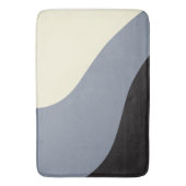 Tapis De Bain Vagues simples - Noir, Gris et Crème (devant Vertical)