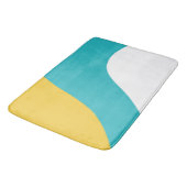 Tapis De Bain Vagues simples - Turquoise et Jaune (Angle)