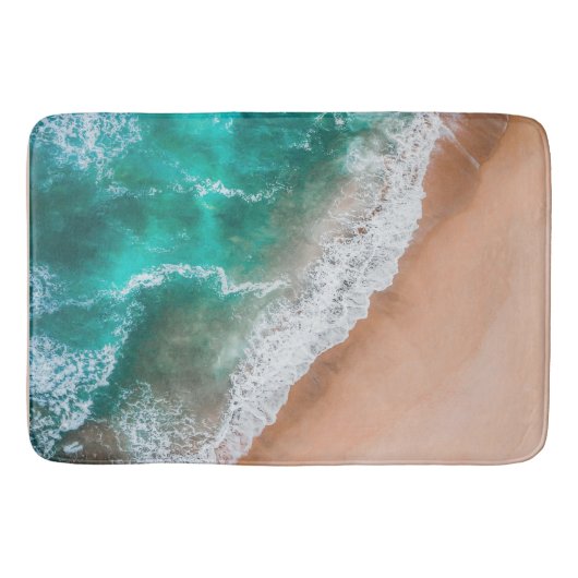 Tapis De Bain Vagues sur la plage de sable (Devant)
