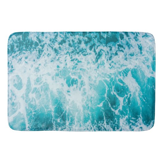 Tapis De Bain Vagues tropicales de l'océan bleu (Devant)