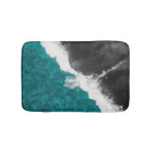 Tapis De Bain Vagues turquoises Artsy modernes de plage d'océan (Devant)