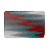 Tapis De Bain vagues turquoises de gris bordeaux (Devant)