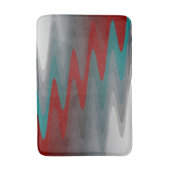Tapis De Bain vagues turquoises de gris bordeaux (Devant (Vertical))