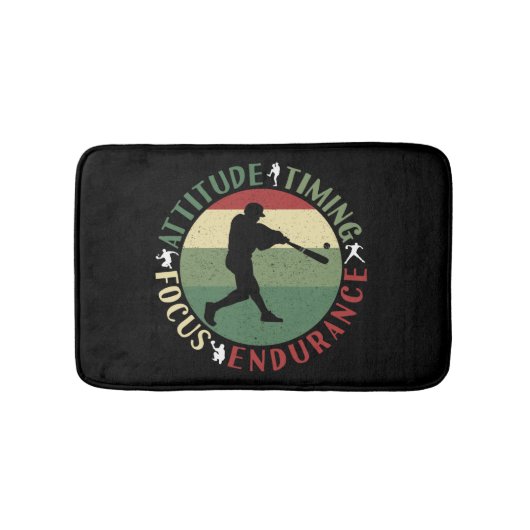 Tapis De Bain Valeurs d'équipe de baseball motivationnelles (Devant)