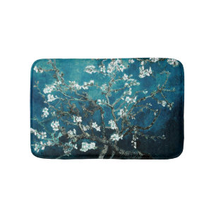 Tapis De Bain Van Gogh Almond Blossoms Dark Turquoise