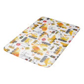 Tapis De Bain Véhicules de construction d'aquarelles pour enfant (Angle)