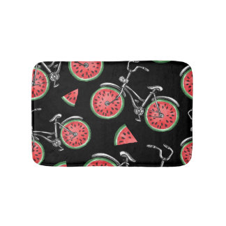 Tapis De Bain Vélos à roue de pastèque, motif d'été.