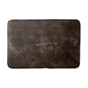 Tapis De Bain Velvety Bronze Damask Grunge baroque Brown