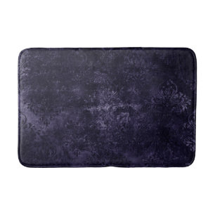 Tapis De Bain Velvety Midnight Damask Indigo Purple Grunge