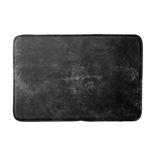 Tapis De Bain Velvety Onyx Damask Black Vampy Grunge Baroque