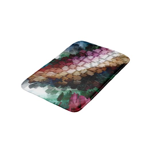 Tapis De Bain Vent foncé centré sur le cube (Angle)