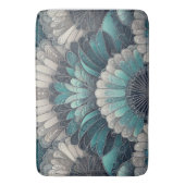 Tapis De Bain Ventilateurs Art Nouveau bleu et argent (devant Vertical)